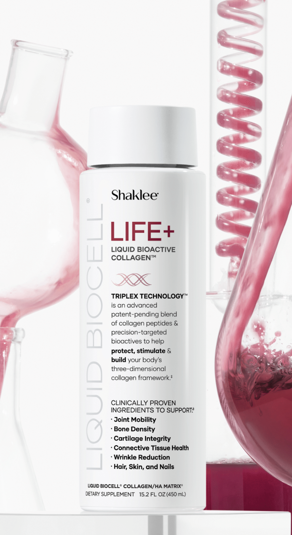 liquid biocell collagen life plus supplement bottle